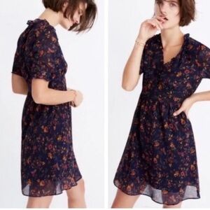 Madewell Freesia Dress in the Climbing Vine navy floral print size 10